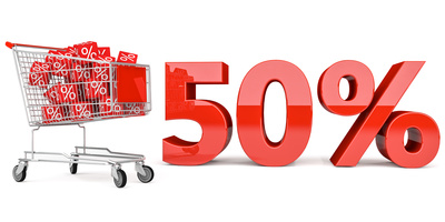 50% Einkaufswagen