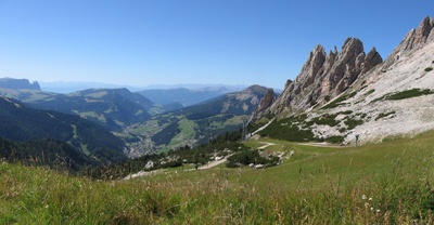 Blick auf das Grödnertal