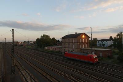 Eisenbahn im Sonnenuntergang