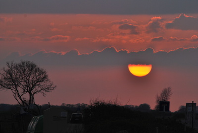 Abendrot am herbstlichen Himmel