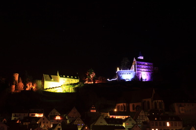 Burg Hirschhorn am Abend