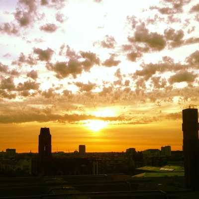Sonnenuntergang über den fächern von Berlin