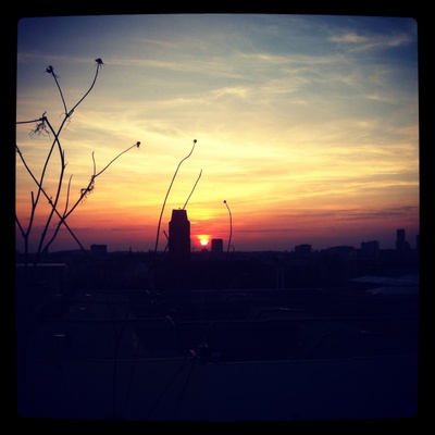 Sonnenuntergang über den dächern von Berlin