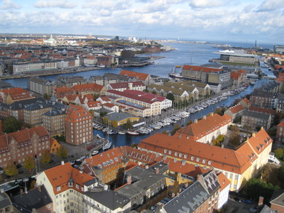 København-Aussicht vom Turm der Vor-Frelsers-Kirche Richtung Ostsee