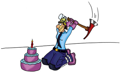 Geburtstag Feuerwehrfrau (neutraler Hintergrund)