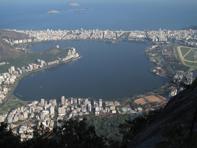 Rio: Lagune Lagoa Rodrigo de Freitas",Blick vom Corcovado