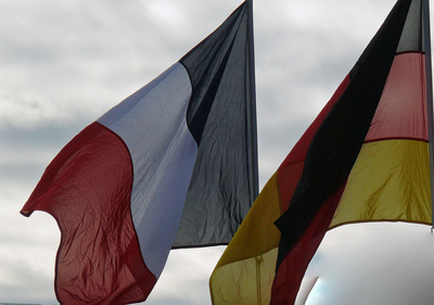 Fahne  Frankreich - Deutschland