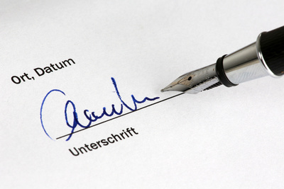 Unterschrift mit Füller