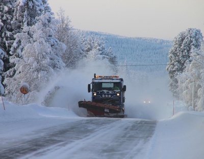 Schneeräumen in Lappland