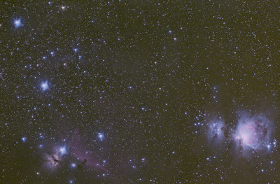 Gürtelsterne und Nebelgebiete von Orion