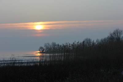 Sonnenuntergang im Februar an der Nordsee