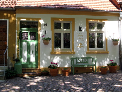 Schönes Haus mit gutem Spruch