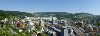 Panoramasicht über Baden (Schweiz)