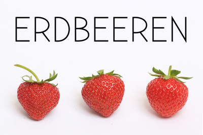 Erdbeeren - mit Text