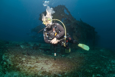 Auf 35 Metern unter Wasser
