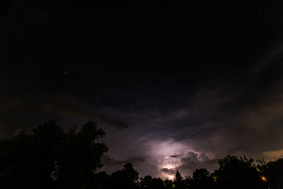 Gewitter über Steyr O.Ö. und großer Wagen