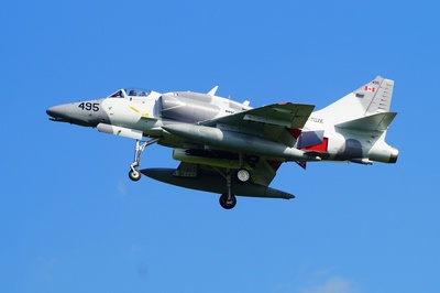 A 4 Skyhawk im Landeanflug auf die Air Base Wittmund