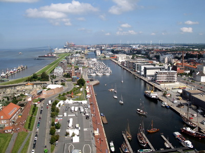 Blick auf den Stadthafen von Bremerhafen