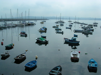 Boote im Hafen von A Coruña
