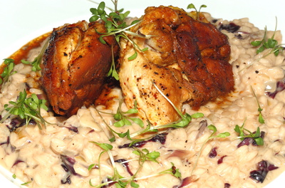 Perlhuhn auf Risotto d