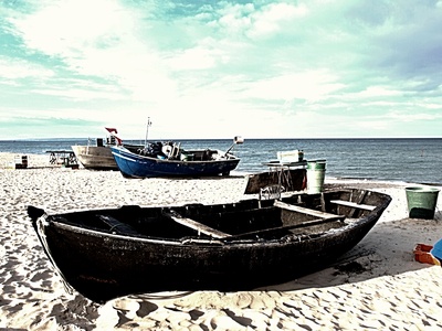 Boote am Strand
