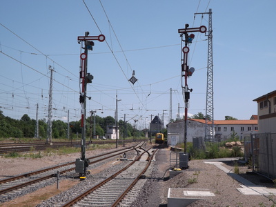 Signale auf einem Bahnhof