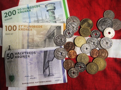 dänische Währung, Banknoten und Münzen, alte und neue