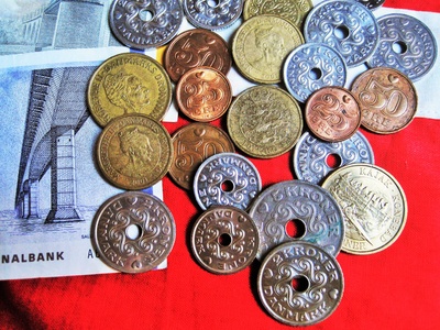 alte und neue dänische Münzen