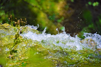 Sprudelnd klares Wasser in der Natur