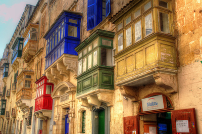 Häuserfronten in Valletta