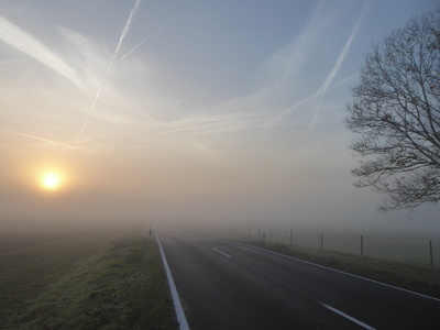 Verkehrswege im Nebel