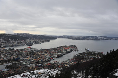 Blick auf Bergen in Norwegen