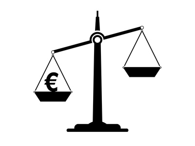 Waage-ungleich-Euro-unten