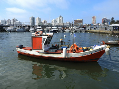 Fischerboot im Hafen von Punta Del Este, Uruguay