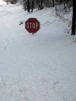 Schnee-Chaos: Stop-Schild im Schnee / Foto: Alexander Hauk