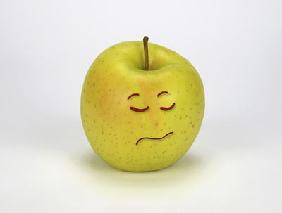 Apfel-Smiley „Beleidigt“
