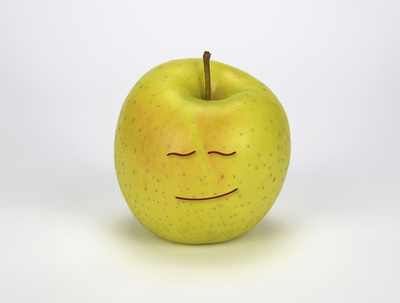 Apfel-Smiley „Zufrieden“