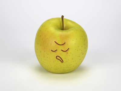 Apfel-Smiley „Leicht erbost“