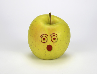 Apfel-Smiley „Erstaunt“