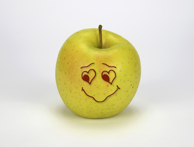 Apfel-Smiley „Verliebt“