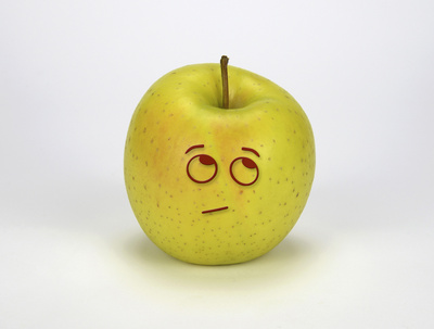 Apfel-Smiley „Nachdenklich“
