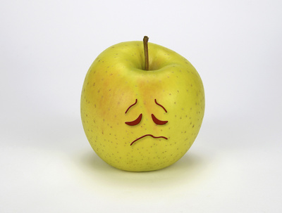 Apfel-Smiley „Traurig“
