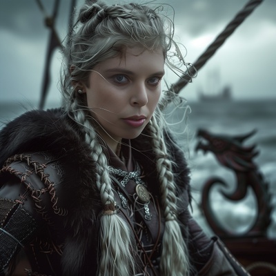 Viking Shieldmaiden on the High Seas