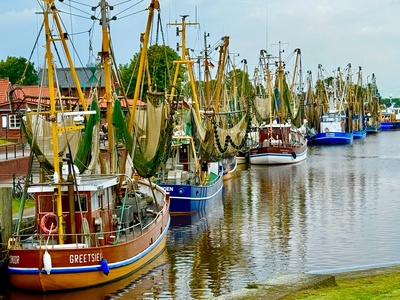 Greetsiel Hafen mit Hummerkuttern