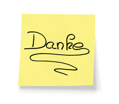 Post-It, Klebezettel, Haftnotiz - Danke