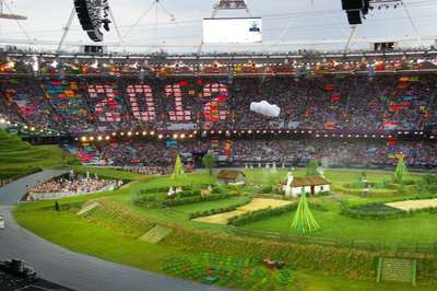 Olympiastadion London 2012 vor der Eröffnungsfeier