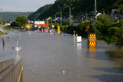 Rheinhochwasser Oberwesel Rheinhochwasser Oberwesel