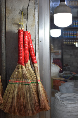 Hand broom in local market Hand broom in local market