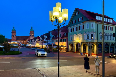 Freudenstadt Unterer Marktplatz am Abend Freudenstadt Unterer Marktplatz am Abend