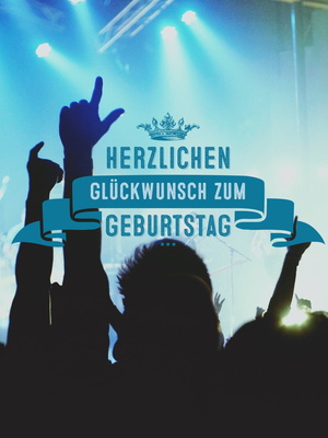 Geburtstags-Glückwünsche mit Party-Silhouette Geburtstags-Glückwünsche mit Party-Silhouette